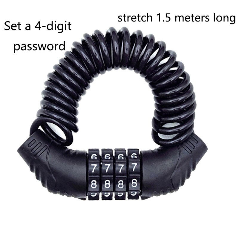 휴대용 4자리 비밀번호 조합 잠금장치, 자전거, 오토바 - Cable Lock Flexible 리뷰 및 가격